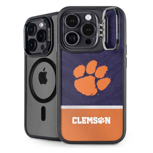 Clemson University Paw Logo iPhone 15 Pro Kickstand Case